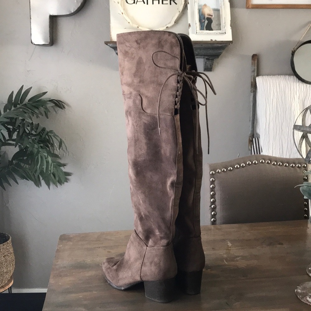Swede over the knee boots!